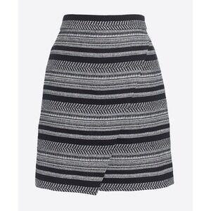 J. Crew‎ Tweed Faux Wrap Mini Skirt Size 6 Black & White
